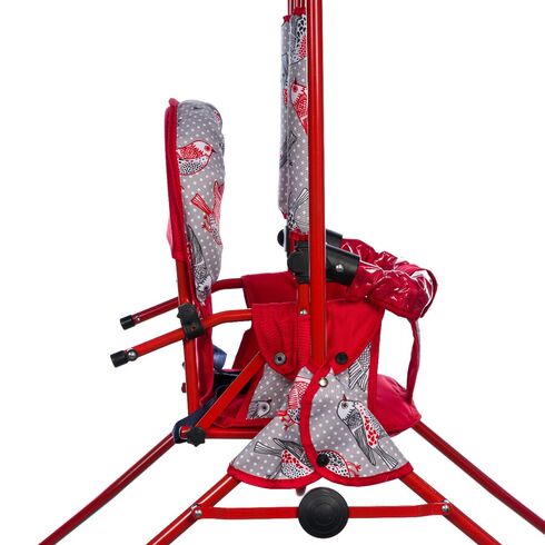 Leagan pentru copii, Top Kids, cu spatar reglabil si bara detasabila, Red Birds,poza 4