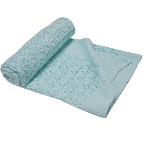 Paturica din Bumbac, Eko, 80x80 cm, Tricotata, Turcoaz, Culoare: Turquoise