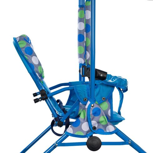 Leagan pentru copii, Top Kids, cu spatar reglabil si bara detasabila, Blue Dots, Culoare: Blue,poza 5