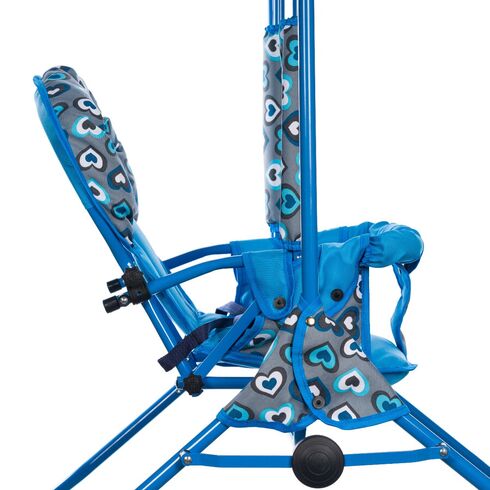 Leagan pentru copii, Top Kids, cu spatar reglabil, Blue Hearts, Culoare: Albastru,poza 5