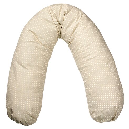 Perna De Alaptat Cu Husa Bumbac Si Umplutura Fibre De Silicon, EKO, 180cm - Bej, Culoare: Crem