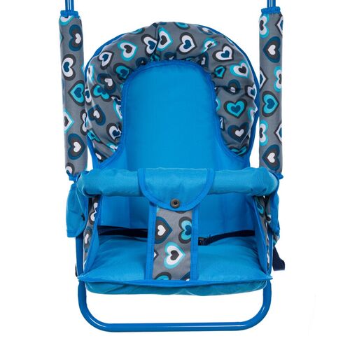 Leagan pentru copii, Top Kids, cu spatar reglabil, Blue Hearts, Culoare: Albastru,poza 2