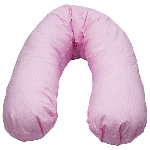 Perna De Alaptat Cu Husa Bumbac Si Umplutura Fibre De Silicon, EKO, 180cm - Pink, Culoare: Roz