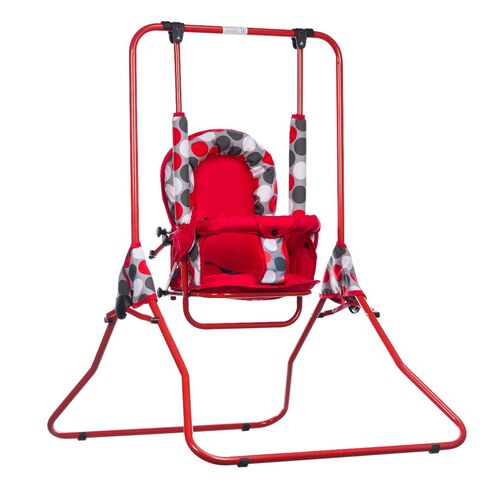 Leagan pentru copii, Top Kids, cu spatar reglabil, Red Dots, Culoare: Multicolor,poza 3