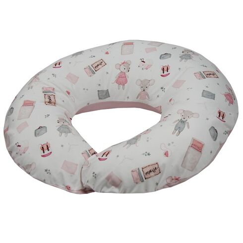 Perna pentru Alaptare, EKO, 100% Bumbac, 60X60cm, Pink Mouse - poza 2 - ExclusivMAG.ro