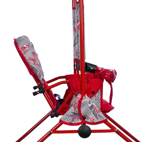 Leagan pentru copii, Top Kids, cu spatar reglabil si bara detasabila, Red Birds,poza 5