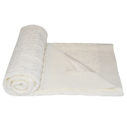 Paturica Universala din Bumbac, Eko, 80x80 cm, Tricotata, Ecru, Culoare: Crem