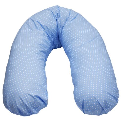 Perna De Alaptat Cu Husa Bumbac Si Umplutura Fibre De Silicon, EKO, 180cm - Bleu  - ExclusivMAG.ro
