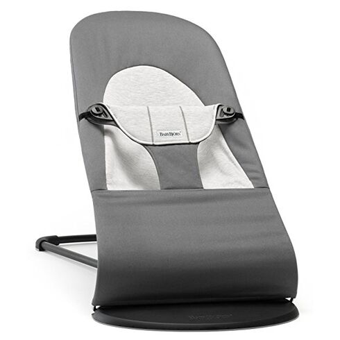 Balansoarul BabyBjorn Balance Soft Dark grey, Bumbac-Tricot, Culoare: Alb/Gri