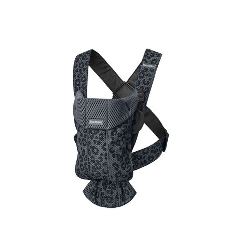 Marsupiu anatomic BabyBjorn Mini Anthracite/Leopard 3D Mesh - Editie Limitata - poza 2 - ExclusivMAG.ro