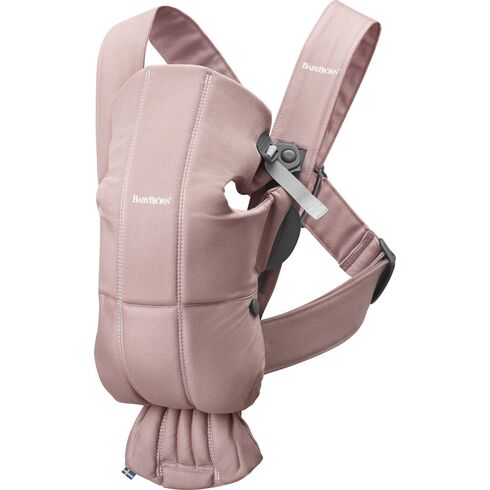 Marsupiu anatomic BabyBjorn Mini, cu pozitii multiple Dusty Pink, Bumbac, Culoare: Roz  - ExclusivMAG.ro