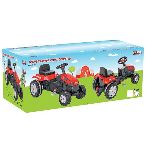 Tractor cu pedale Pilsan Active 07-314 green, Culoare: Verde,poza 6