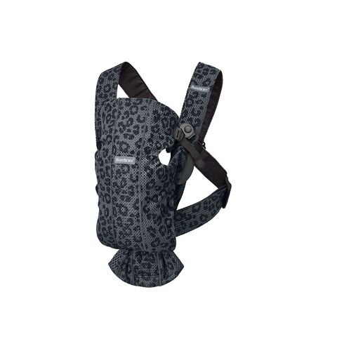 Marsupiu anatomic BabyBjorn Mini Anthracite/Leopard 3D Mesh - Editie Limitata  - ExclusivMAG.ro