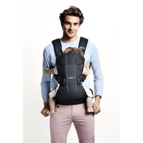 Marsupiu anatomic One BabyBjorn, cu pozitii multiple de purtare Denim Grey, Bumbac, Culoare: Gri,poza 4
