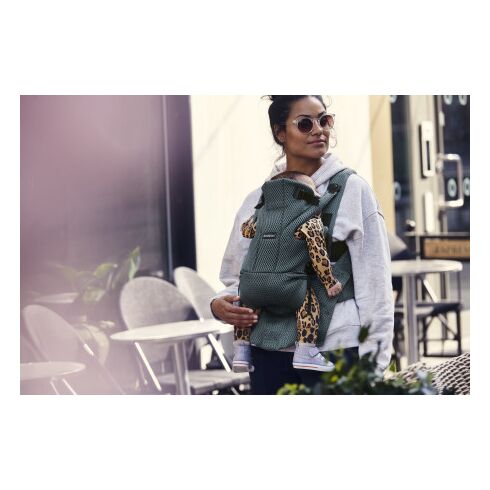 Marsupiu anatomic BabyBjorn Move, Verde Salvie 3D Mesh, Culoare: Turquoise,poza 3