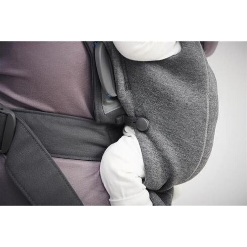 Marsupiu anatomic BabyBjorn Mini, cu pozitii multiple Dark Grey, 3D Jersey, Culoare: Gri,poza 6