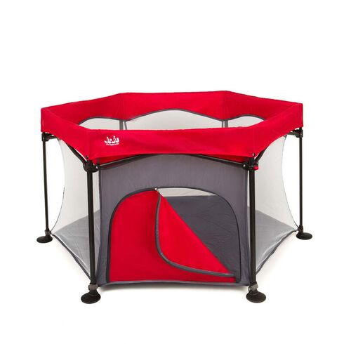 Tarc de joaca pliant Juju Play All Day, Rosu-Gri, Culoare: Gri/Rosu,poza 4