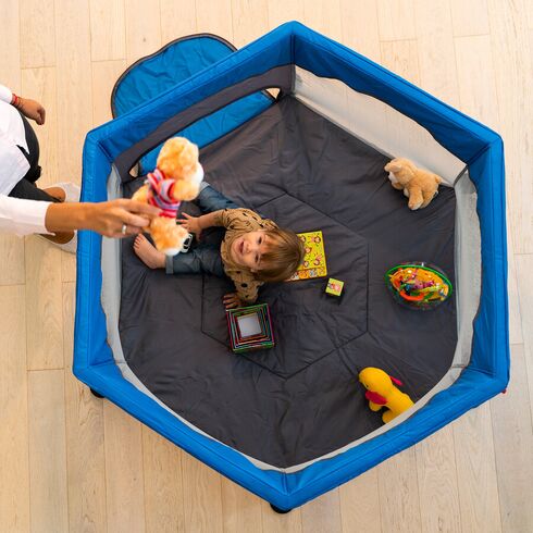 Tarc de joaca pliant Juju Play All Day, Albastru-Gri, Culoare: Albastru,poza 5