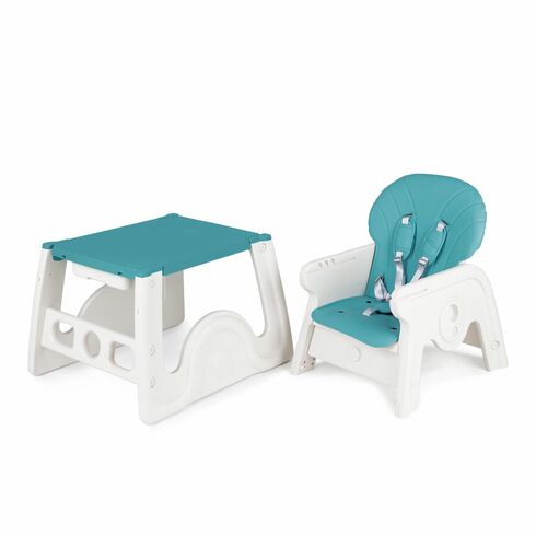 Scaun de masa transformabil Juju Eat&Play V2, Turcoaz, Culoare: Turquoise,poza 7