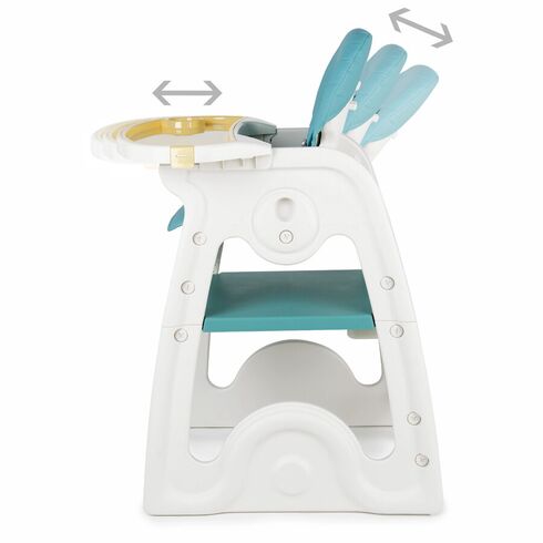 Scaun de masa transformabil Juju Eat&Play V2, Turcoaz, Culoare: Turquoise,poza 5