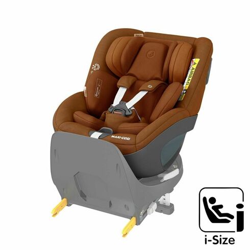 Scaun Auto I-Size Pearl 360 + Baza FamilyFix 360 Maxi-Cosi Authentic Cognac, Culoare: Maro, Grupa: 0-18kg (0 luni - 4 ani)