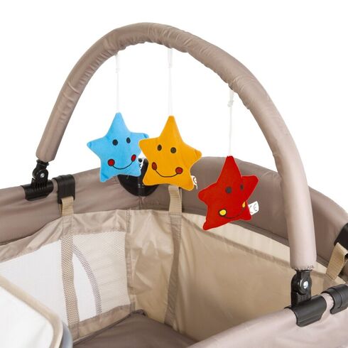 Patut pliant 2 niveluri Juju Sleepy Baby, Sweet Dreams, Culoare: Crem, Dimensiuni: 120x60,poza 5