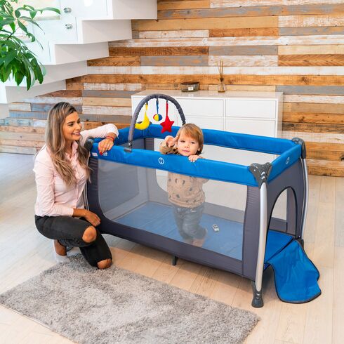 Patut pliant aluminiu 2 niveluri Juju Sweet Naps, Albastru-Gri, Culoare: Albastru,poza 6