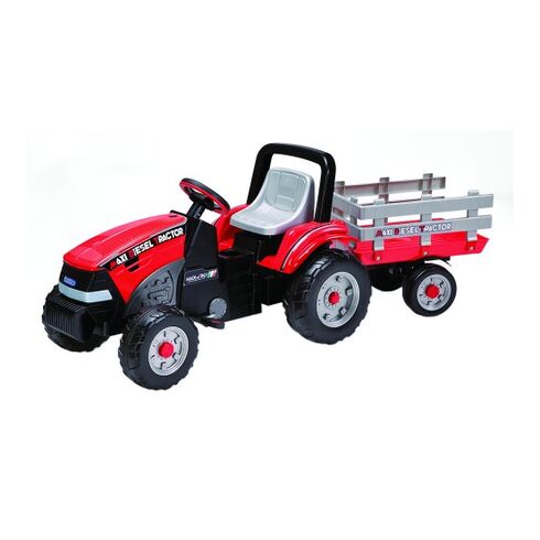 Tractor Peg Perego Maxi Diesel, w/trailer, 2 ani +, Rosu / Negru - poza 2 - ExclusivMAG.ro