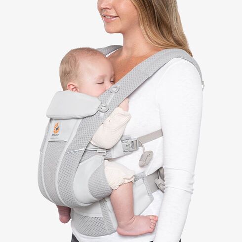 Marsupiu OMNI Breeze Pearl Grey Ergobaby, Culoare: Gri deschis - poza 6 - ExclusivMAG.ro