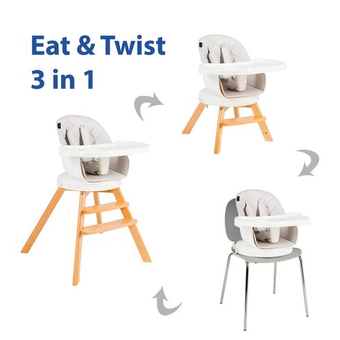 Scaun de masa 3 in 1 Juju Eat&Twist, Gri, Culoare: Gri,poza 7  - ExclusivMAG.ro Scaun de masa 3 in 1 Juju Eat&Twist, Gri, Culoare: Gri,poza 7