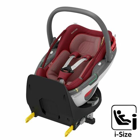 Cos Auto I-Size Coral 360 + Baza FamilyFix 360 Maxi-Cosi Essential Red, Culoare: Rosu, Grupa: 0-13kg (0 luni - 12 luni)  - ExclusivMAG.ro