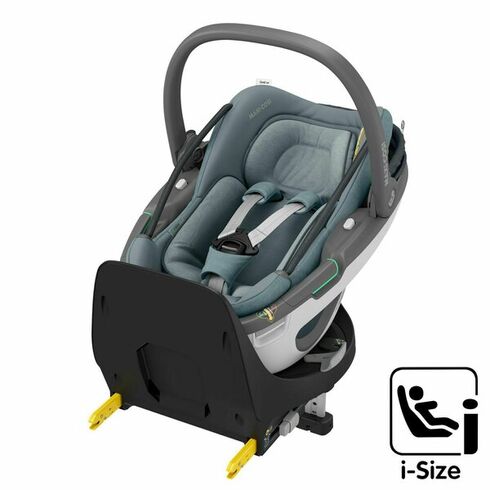 Cos Auto I-Size Coral 360 + Baza FamilyFix 360 Maxi-Cosi Essential Grey, Culoare: Gri, Grupa: 0-13kg (0 luni - 12 luni)  - ExclusivMAG.ro