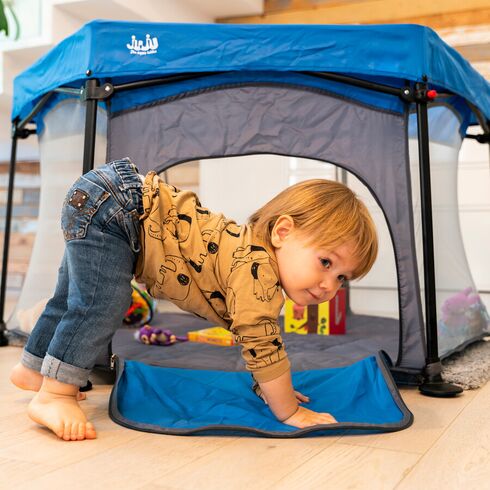 Tarc de joaca pliant Juju Play All Day, Albastru-Gri, Culoare: Albastru,poza 4