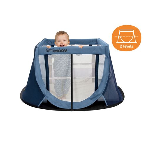 Patut Pliant Pop Up Blue Whale Aeromoov, Culoare: Albastru, Dimensiuni: 120x60,poza 4  - ExclusivMAG.ro Patut Pliant Pop Up Blue Whale Aeromoov, Culoare: Albastru, Dimensiuni: 120x60,poza 4