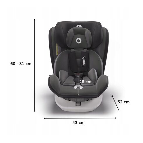 Scaun auto Isofix Lionelo Bastiaan rotativ 360 grade 0-36 kg Grey, Culoare: Gri, Grupa: 0-36kg (0 luni - 12 ani),poza 5  - ExclusivMAG.ro Scaun auto Isofix Lionelo Bastiaan rotativ 360 grade 0-36 kg Grey, Culoare: Gri, Grupa: 0-36kg (0 luni - 12 ani),poza 5