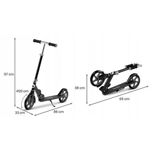 Trotineta Luca Pliabila, Negru Lionelo, Culoare: Negru,poza 2