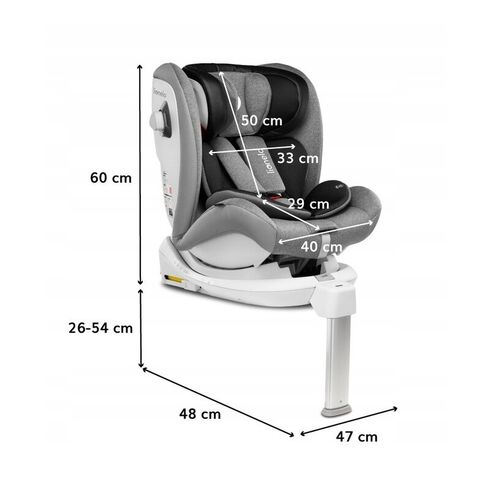Scaun auto Lionelo Braam, rotativ 360 grade, cu Isofix, 0-36 kg, Stone, Culoare: Gri/Negru, Grupa: 0-36kg (0 luni - 12 ani),poza 12  - ExclusivMAG.ro Scaun auto Lionelo Braam, rotativ 360 grade, cu Isofix, 0-36 kg, Stone, Culoare: Gri/Negru, Grupa: 0-36kg (0 luni - 12 ani),poza 12