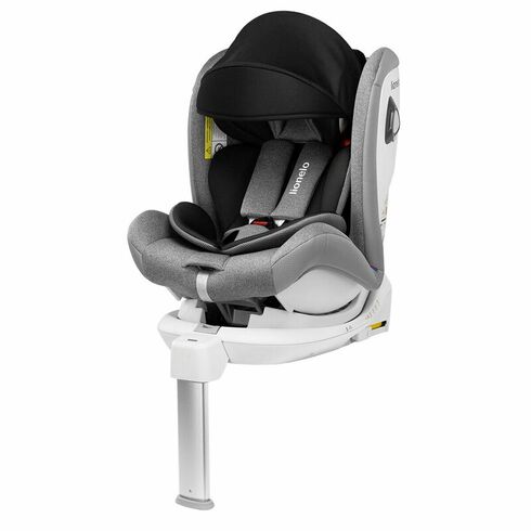 Scaun auto Lionelo Braam, rotativ 360 grade, cu Isofix, 0-36 kg, Stone, Culoare: Gri/Negru, Grupa: 0-36kg (0 luni - 12 ani)