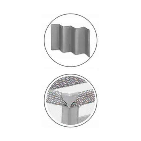 Patut pliant cu un nivel Lionelo Stefi Concrete din Metal, Poliester, 120x60 cm, Gri, Culoare: Gri, Dimensiuni: 120x60,poza 8