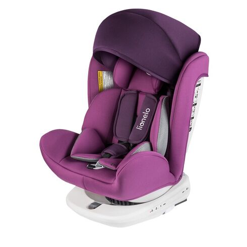 Scaun auto Isofix Lionelo Bastiaan rotativ 360 grade 0-36 kg Violet, Culoare: Violet, Grupa: 0-36kg (0 luni - 12 ani)