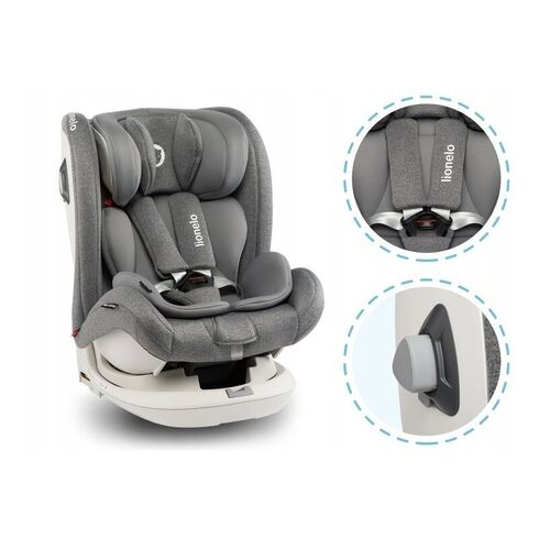 Scaun auto Isofix Lionelo Bastiaan RWF rotativ 360 grade 0-36 kg Stone, Culoare: Gri deschis, Grupa: 0-36kg (0 luni - 12 ani),poza 7