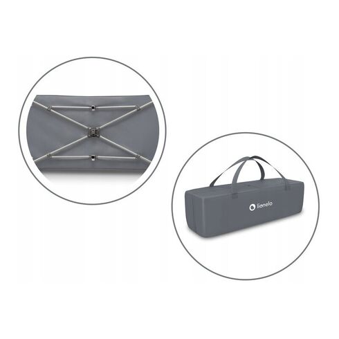 Patut pliant cu un nivel Lionelo Stefi Lemon din Metal, Poliester, 120x60 cm, Galben, Culoare: Galben, Dimensiuni: 120x60,poza 9