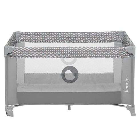 Patut pliant cu un nivel Lionelo Stefi Concrete din Metal, Poliester, 120x60 cm, Gri, Culoare: Gri, Dimensiuni: 120x60,poza 5