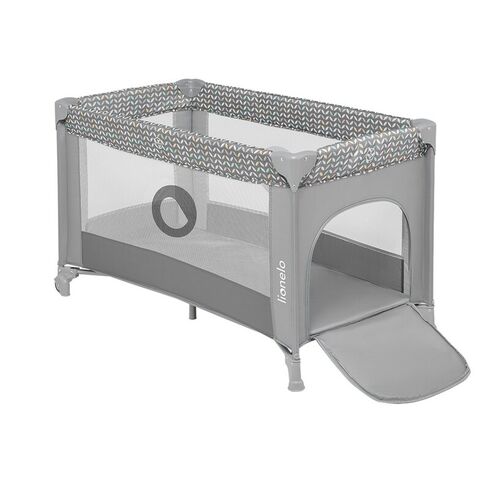 Patut pliant cu un nivel Lionelo Stefi Concrete din Metal, Poliester, 120x60 cm, Gri, Culoare: Gri, Dimensiuni: 120x60,poza 3