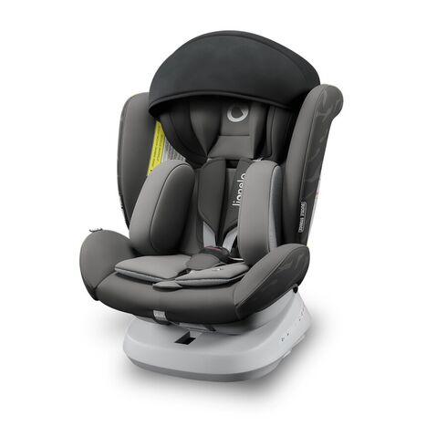 Scaun auto Lionelo Bastiaan One, rotativ 360 grade, Top Tether, 0-36 kg, Grey Graphite, Culoare: Gri, Grupa: 0-36kg (0 luni - 12 ani)