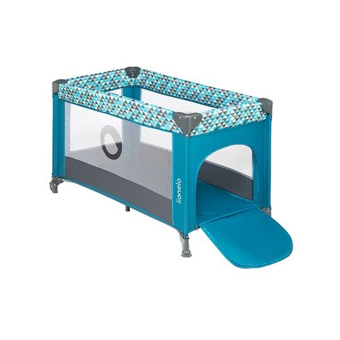Patut pliant cu un nivel Lionelo Stefi din Metal, Poliester, 120x60 cm, Turquoise, Culoare: Turquoise, Dimensiuni: 120x60,poza 6