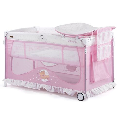 Patut pliabil Chipolino Sahara peony pink, Culoare: Roz, Dimensiuni: 120x60,poza 4