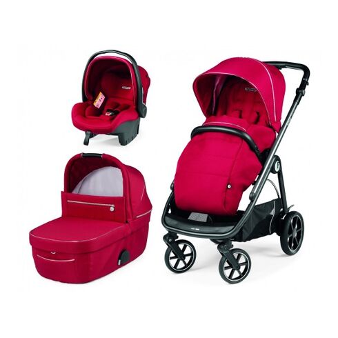 Carucior 3 in 1 Peg Perego Veloce, Primoviaggio SL, 0 - 22 kg, Red Shine, Rosu, Culoare: Rosu