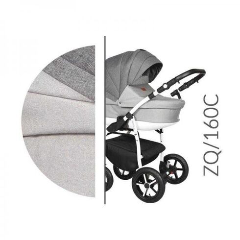 Carucior 3 in 1 Baby Merc Zippy Q - ZQ160C - Cadru Alb, Culoare: Gri