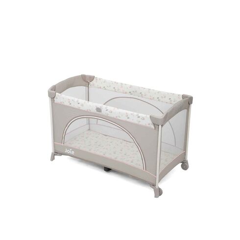 Patut pliant Joie Allura 120, Flowers Forever, Culoare: Gri deschis, Dimensiuni: 120x60  - ExclusivMAG.ro